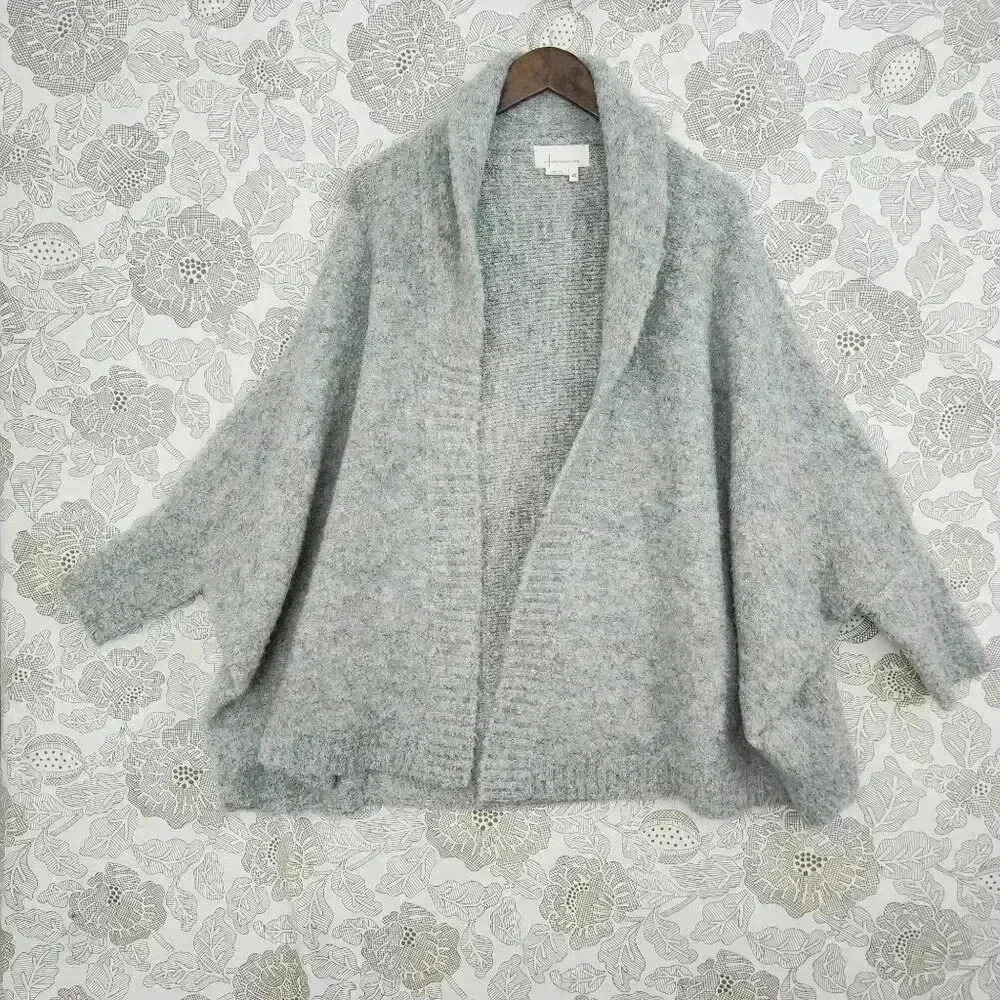 Anthropologie Heather Gray Open Cardigan Sweater